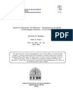 Speed of Adjustment and Inflation - Unemploy Ment Tradeoff in Developing Countries - Case of India