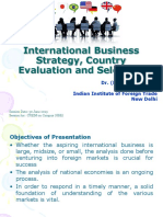 International Business Strategy, Country Evaluation and Selection