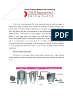 Brief Analysis of Waste Paper Pulp Processing