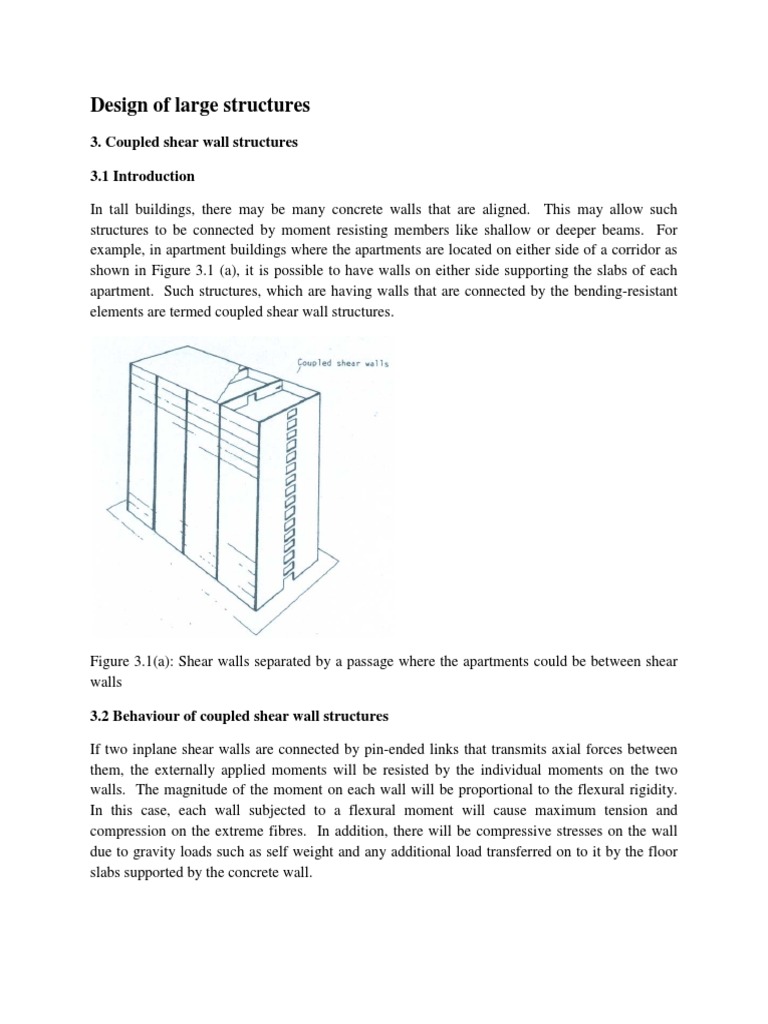 Coupled Shear Wall Structures Design | PDF | Bending | Beam (Structure)