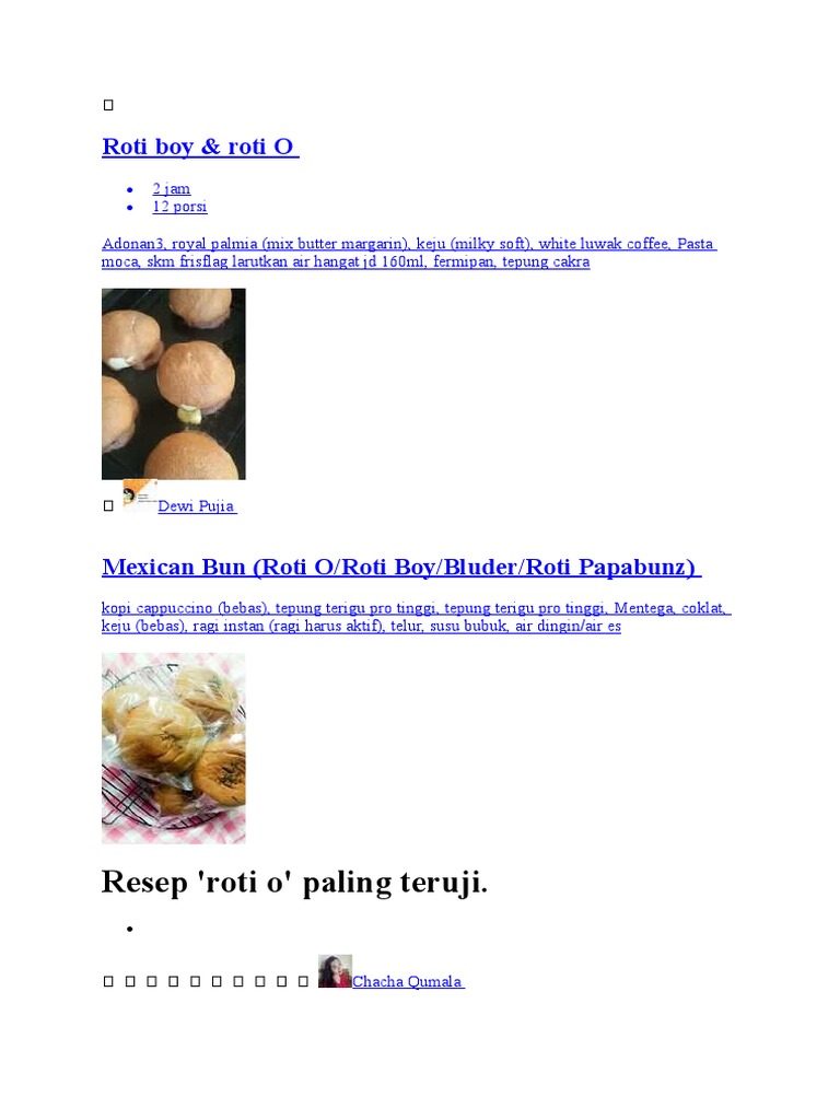 Resep Roti Boy dan Roti O Enak | PDF