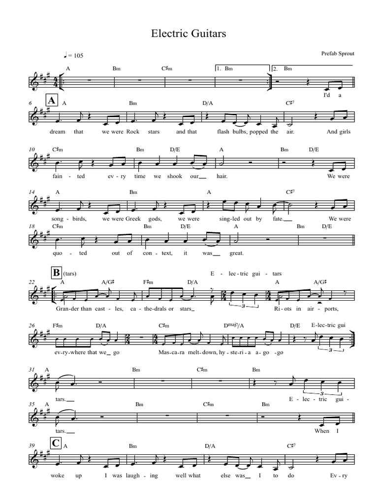 Electric Guitars Prefab Sprout PDF