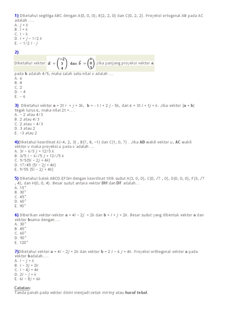 Soal Vektor | PDF | Metode & Bahan Ajar | Sains & Matematika