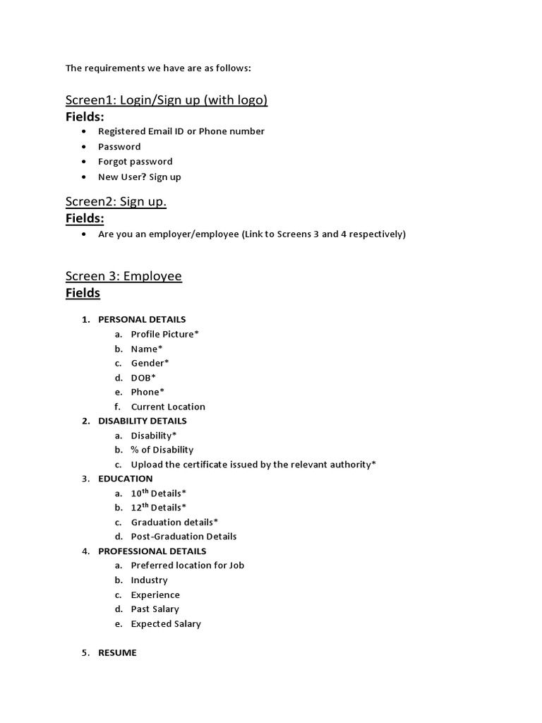 APP Requirements | PDF | Career & Growth | Business
