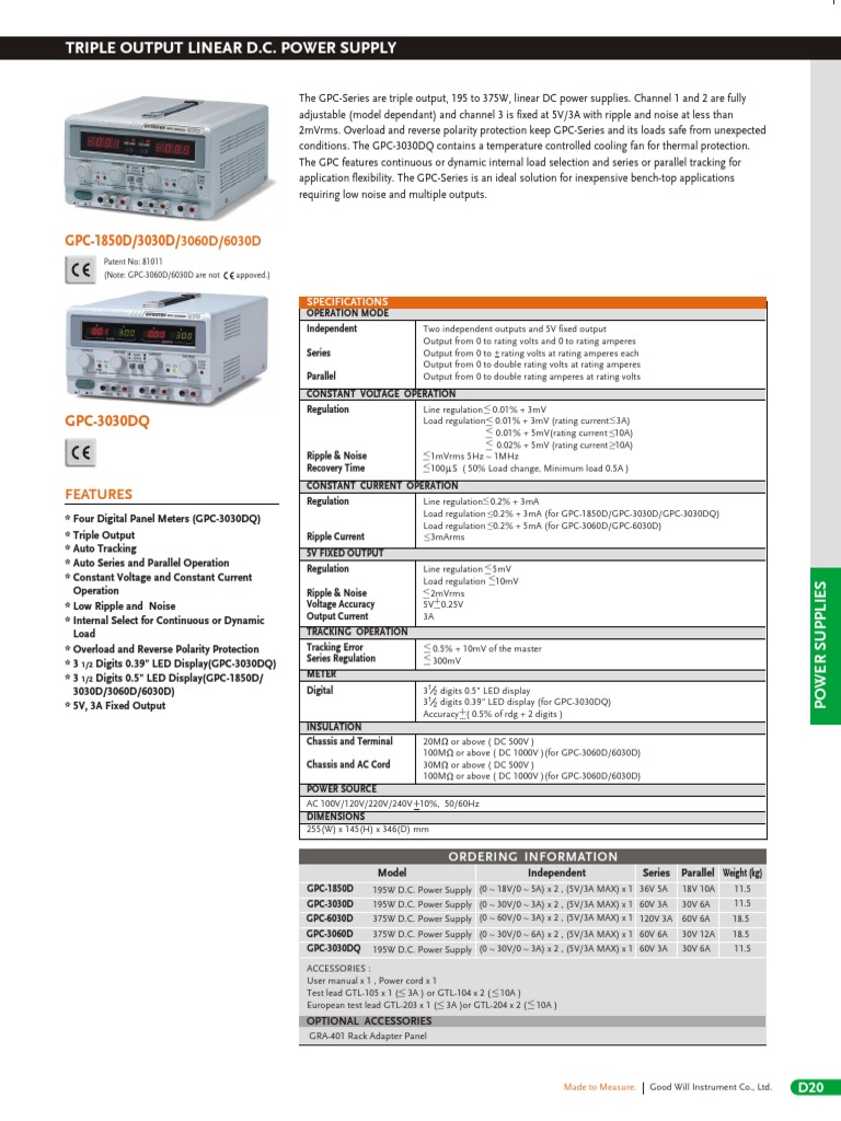 Power Supply Manual | PDF | Power Supply | Direct Current