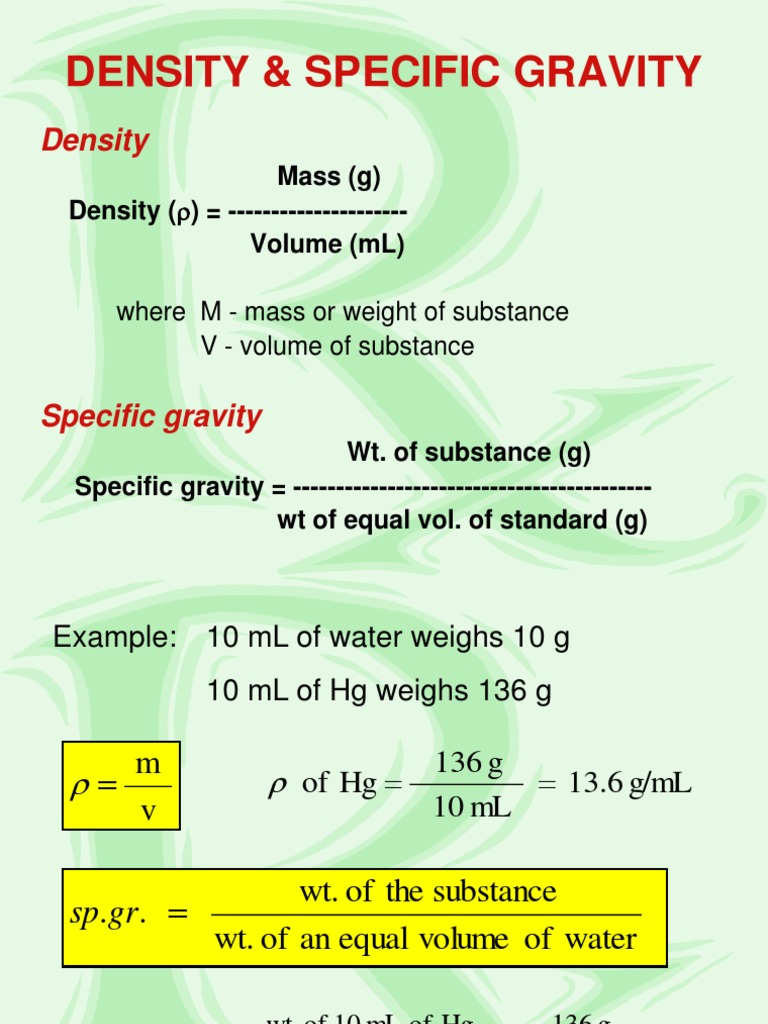 Density & Specific Gravity | PDF