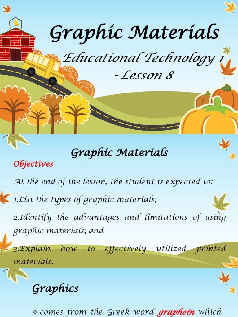 Graphic Materials: Educational Technology 1 - Lesson 8 | PDF 