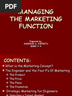 Managing The Marketing Function SHERWIN ESPIRITU