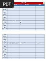 February: Date Time Station To Do List Timing