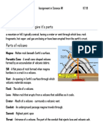 Describe Volcano and Give It's Parts