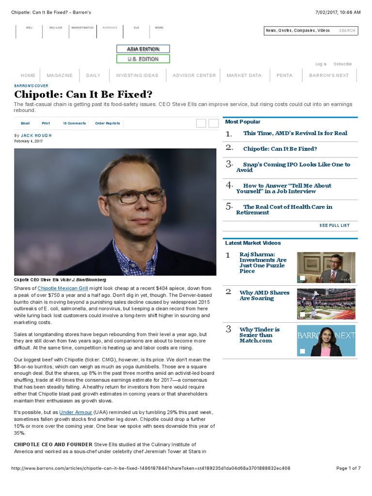 Chipotle - Can It Be Ficed | PDF | Chipotle Mexican Grill | Mc Donald's