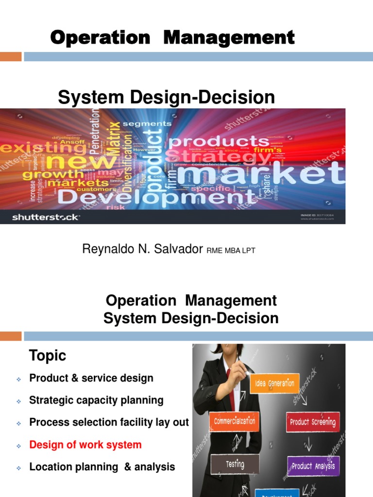 Design of Work System | PDF | Human Factors And Ergonomics | Operations ...