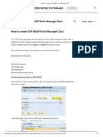 8.How to Create SAP ABAP Error Message Class