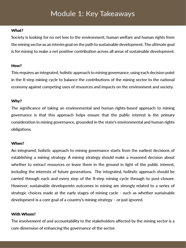Module 1: Key Takeaways: What? | PDF | Social Science
