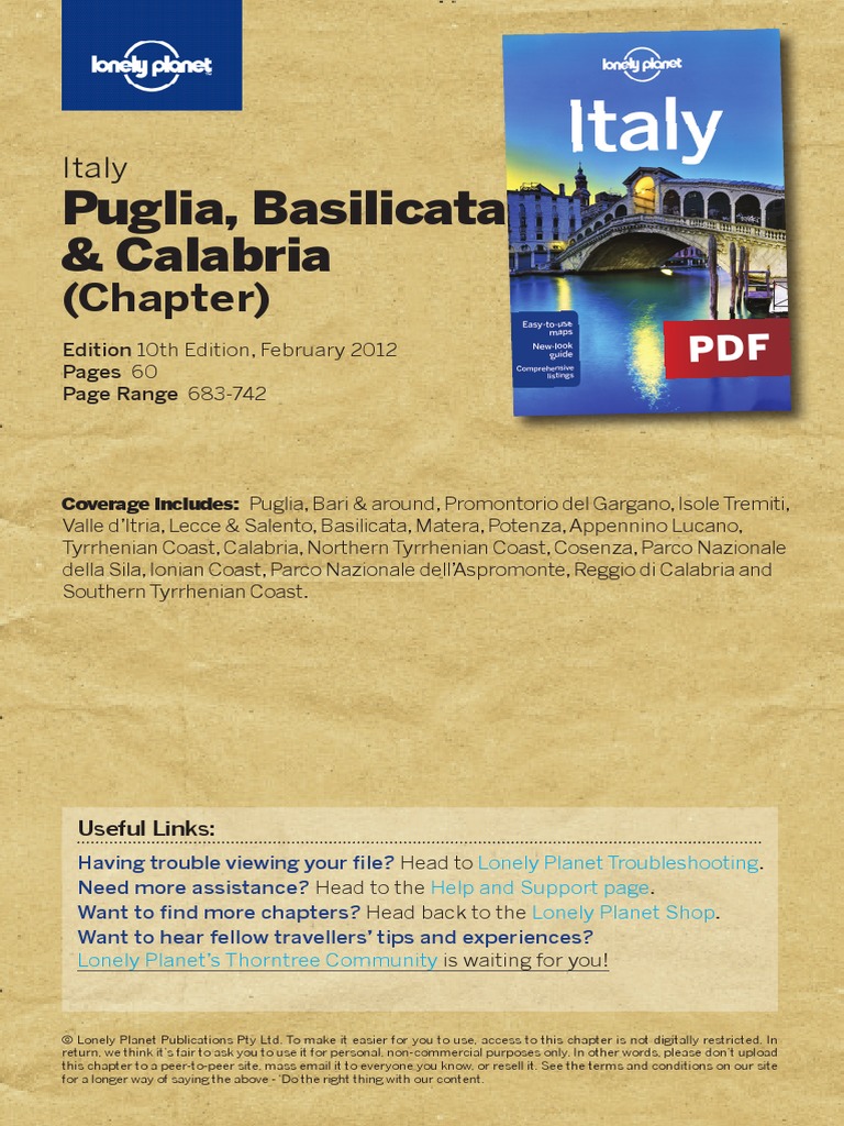 Italy 10 Puglia Basilicata Calabria Pdf Nature