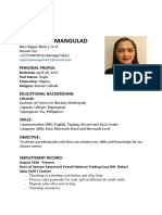 Maricris S. Mangulad: Personal Profile