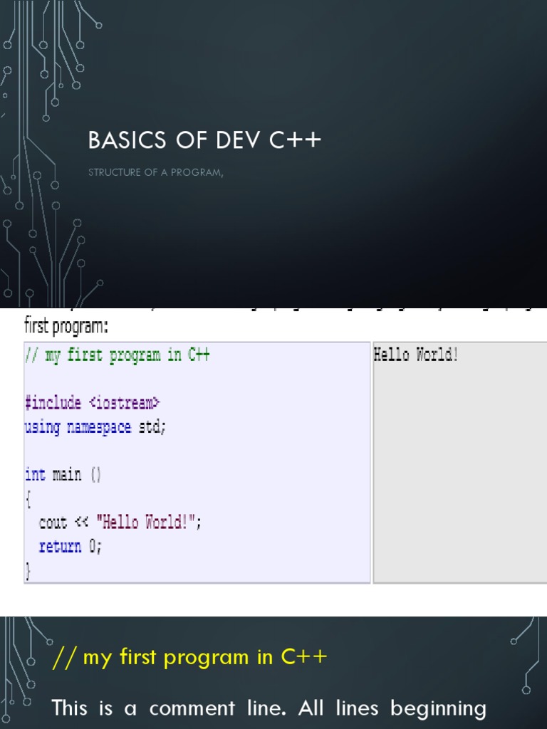 Basics of Dev C++ Structure | PDF | C++ | Software Development