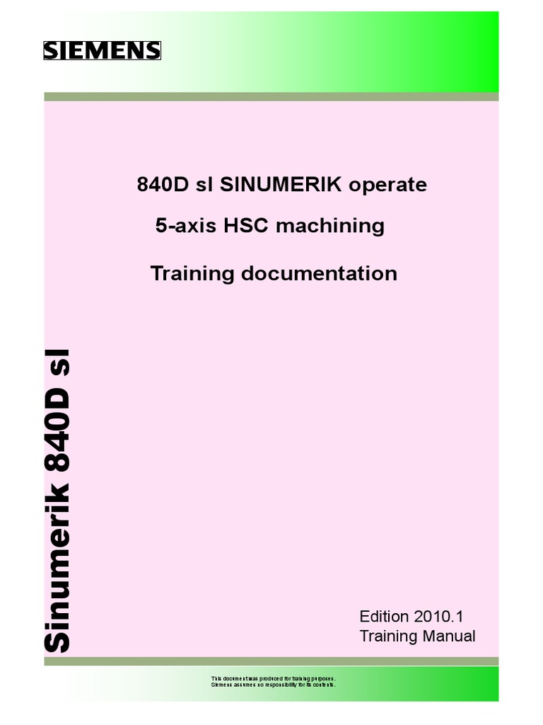 En 840D SL 5-Axis Training Manual | PDF | Rotation | Coordinate System