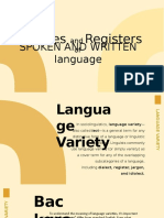 Varieties and Registers of Written and Oral Communication