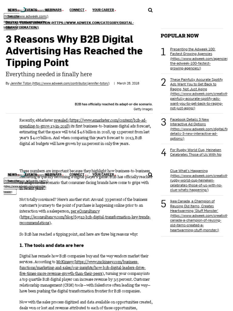 3 Reasons Why B2B Digital Advertising Has Reached The Tipping Point ...