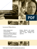 Interpersonal Communication: Oral Communication in Context