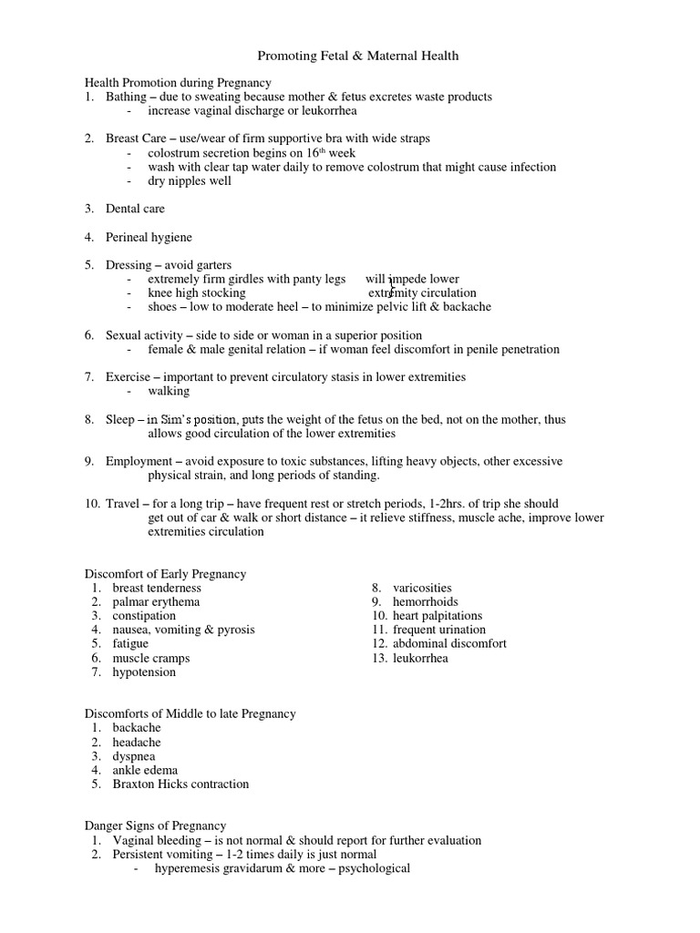 Fetal and Maternal Health Guidelines | PDF | Pregnancy | Childbirth