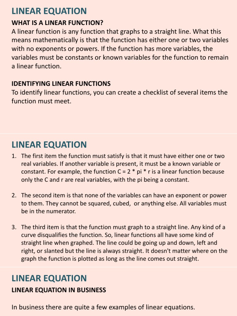 What Is A Linear Function? | PDF | Line (Geometry) | Slope
