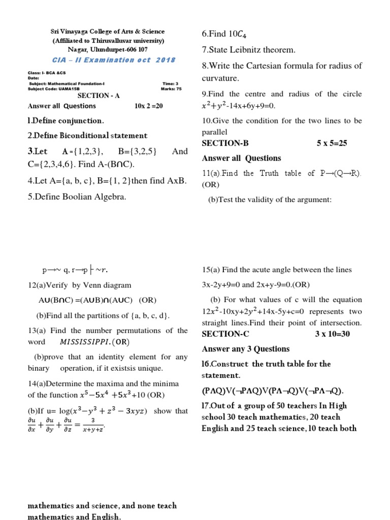 Foundation Pdf Maxima And Minima Line Geometry