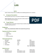 Business Plan: Zephyr Computer Shop I. Business Description