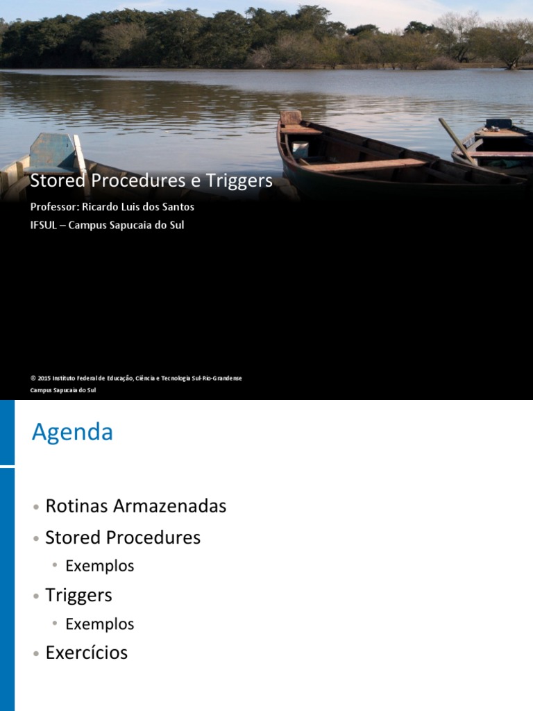 Stored Procedures e Triggers | PDF | SQL | Parâmetro (programação de ...