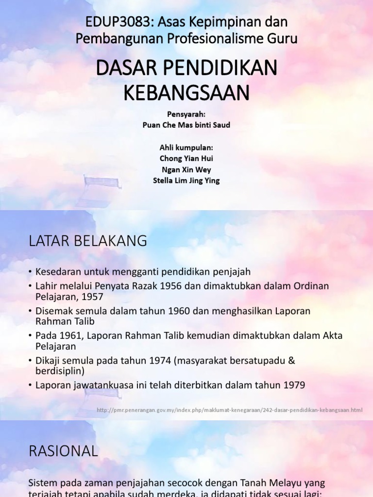 Dasar Pendidikan Kebangsaan - Tutorial-1  PDF