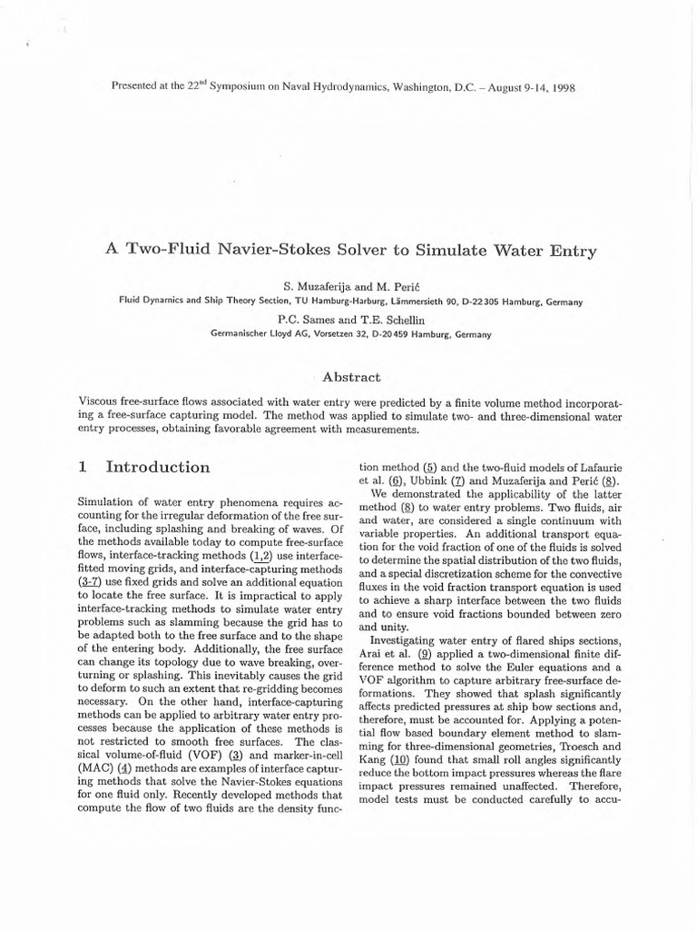 Two Fluid Navier Stokes Solver | PDF