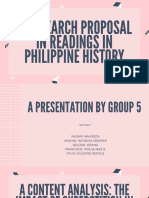 A Research Proposal in Readings in Philippine History