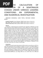 ON THE Calculation OF Deflection of A Semitrailer Chassis Under Various Loading Conditions: An Experimental and Numerical Investigation