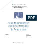 Tipos de conexiones y diagramas fasoriales de Generadores