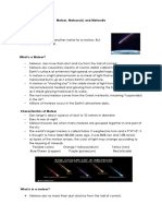 Meteors, Meteoroids and Meteorites