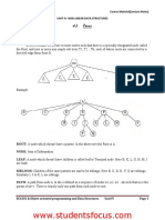 4.1 Trees: Course Material (Lecture Notes) Unit Iv - Non-Linear Data Structures