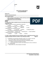 Test de Evaluare Initiala Cls A Ix