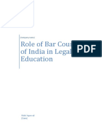 Role of Bar Council of India in Legal Education: (Company Name)