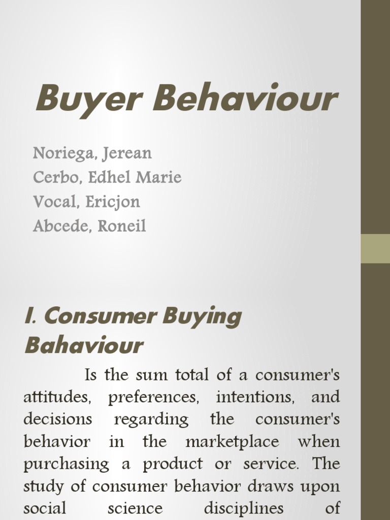 Understanding Consumer Buying Behavior | PDF | Consumer Behaviour ...