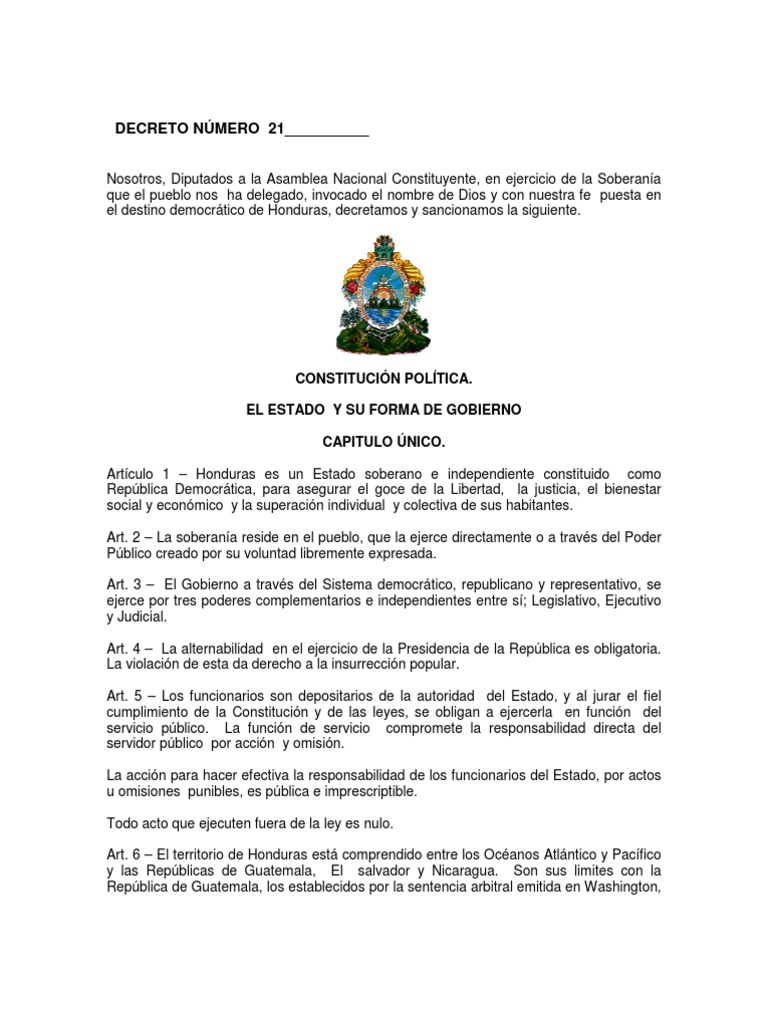 Constitución de la República de Honduras 1957