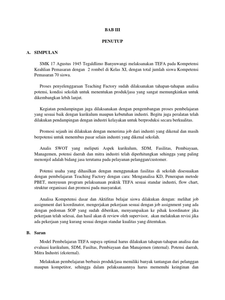 Bab III Tefa | PDF