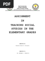 Assignment IN Teaching Social Studies in The Elementary Grades