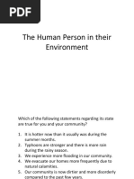 The Human Person in Their Environment