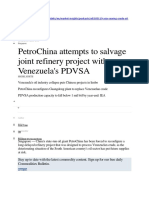 PetroChina Salvages Refinery Project as Venezuela Oil Collapses