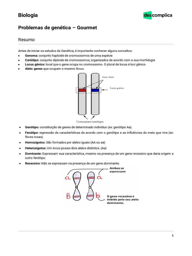 Preenem Biologia Problemas de Genética Gourmet 05-11-2019 | PDF | Alelo |  Dominância (genética), image size:768x1024