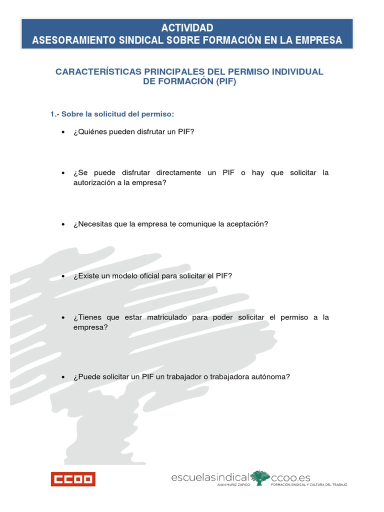 Ejercicio Caracteristicas Pif Pdf Derecho Laboral Economias