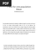 Testing Significance of Mean 