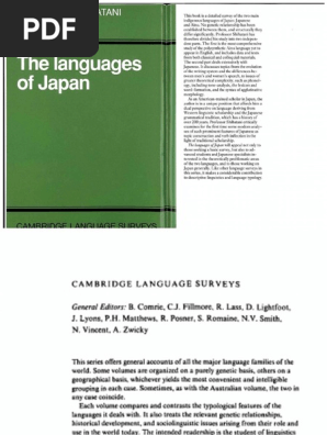 Pub The Languages Of Japan Cambridge Language Surveys Pdf Pdf Syllable Morphology Linguistics