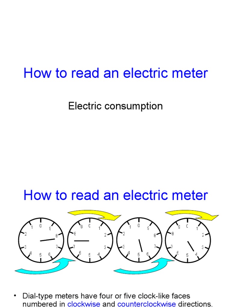 How To Read An Electric Meter PDF Kilowatt Hour Power (Physics)